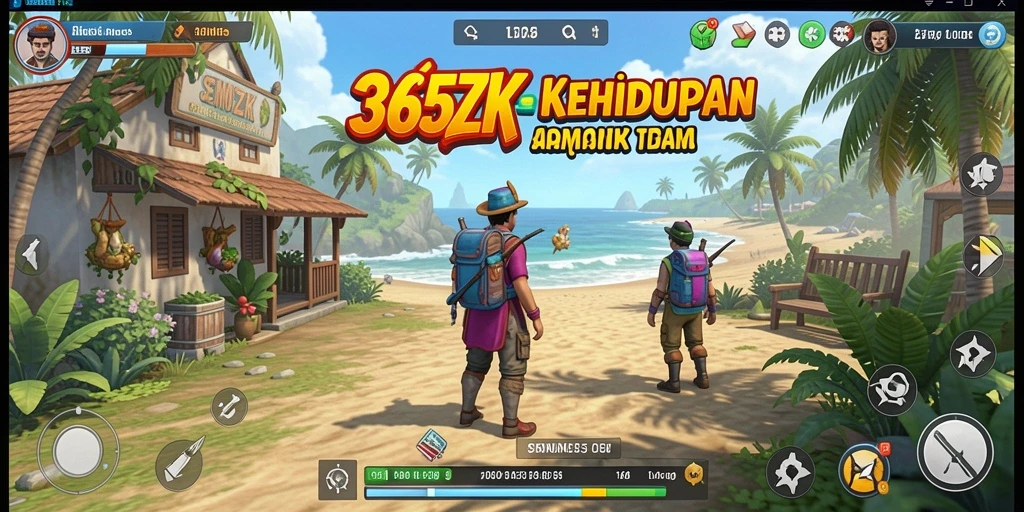Tampilan screenshot gameplay <strong>365ZK</strong> menampilkan karakter yang sedang berinteraksi dalam simulator kehidupan.