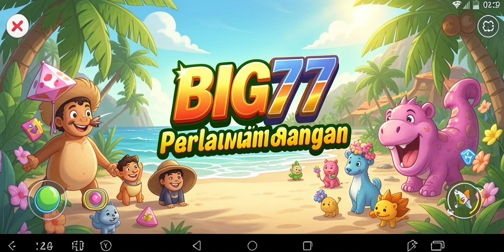 Tampilan gameplay BIG77 menunjukkan keseruan level yang menantang dan grafis sederhana.