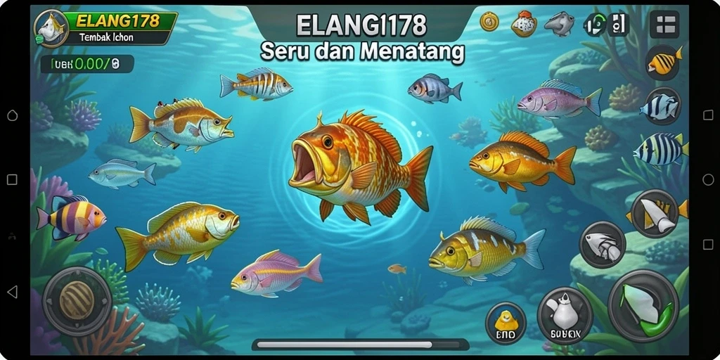Tampilan menarik dari gameplay ELANG178 saat menembak ikan.