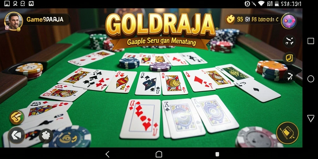 Tangkapan layar dari gameplay Gaple yang seru di GOLDRAJA.