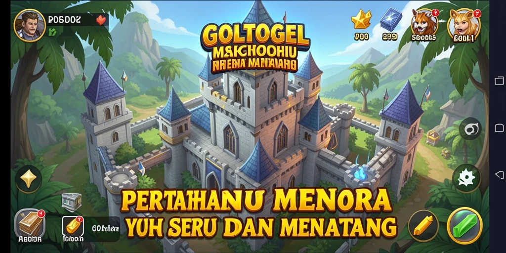 Screenshot menampilkan gameplay mendebarkan di GOLTOGEL dengan strategi Tower Defense.