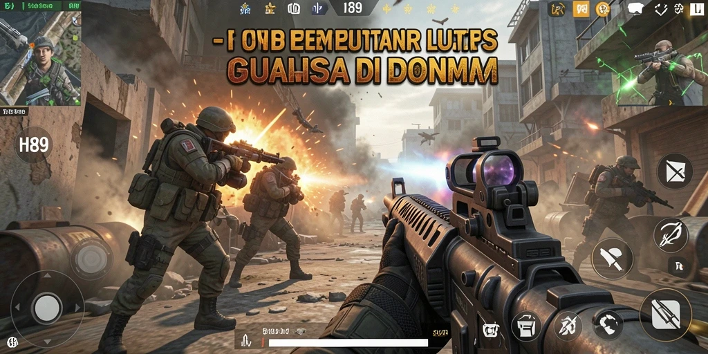Tangkapan layar H89 menampilkan aksi pertempuran FPS yang mendebarkan.