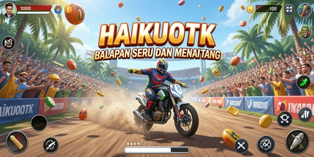 Gameplay HAIKUOTK menampilkan balapan yang mendebarkan dan cepat.