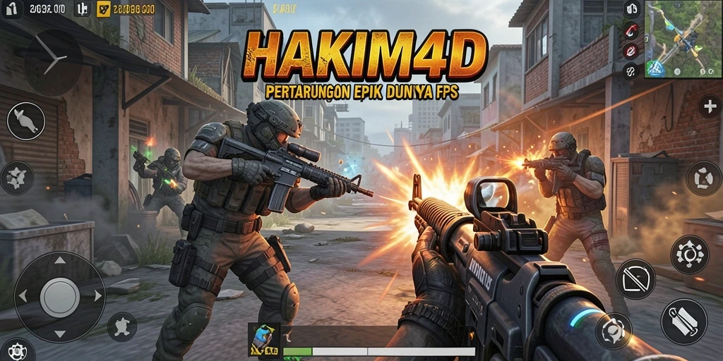 Tangkapan layar menunjukkan aksi seru dalam HAKIM4D FPS.