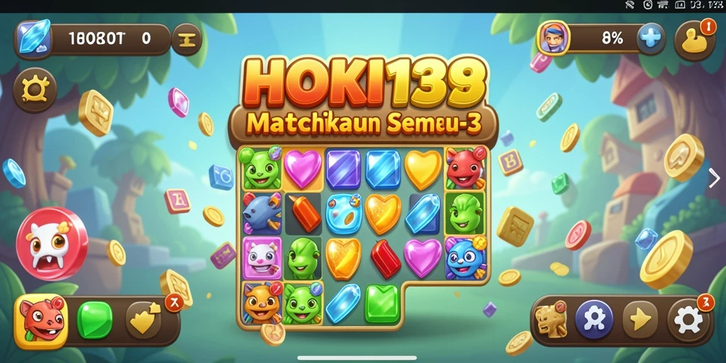 Tampilan gameplay HOKI138 yang menakjubkan dengan permata berkilau.