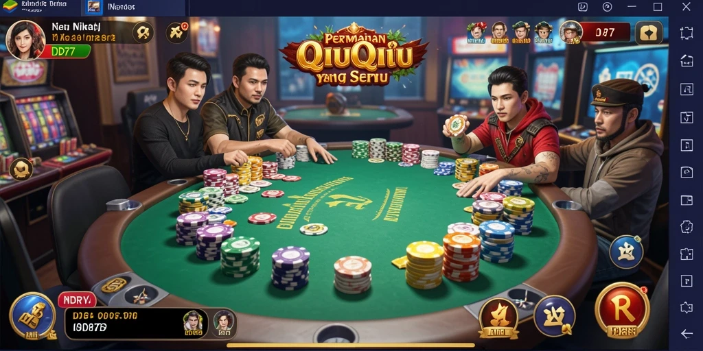 Tampilan gameplay QiuQiu yang menegangkan di IDR77.