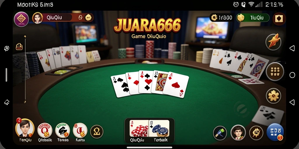 Tangkapan layar gameplay QiuQiu JUARA666 yang seru dan interaktif.