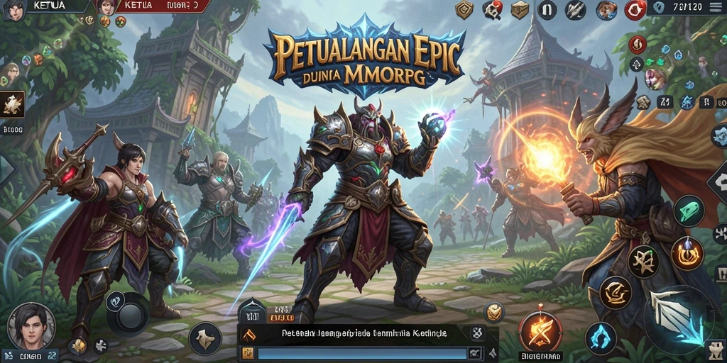 Tangkapan layar gameplay KETUA yang menampilkan pertarungan epik dalam dunia MMORPG.