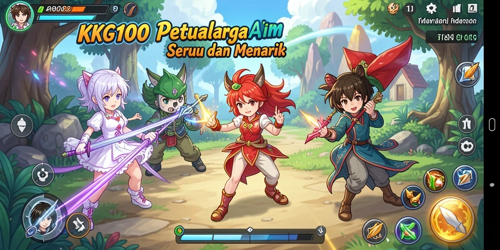 Tampilan gameplay KPK100 dengan karakter Anime yang penuh warna.