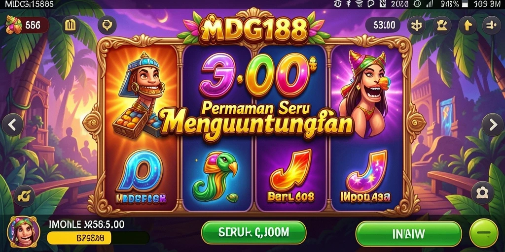 Tampilan gameplay MDG188 yang menampilkan petualangan slot yang mengasyikkan.