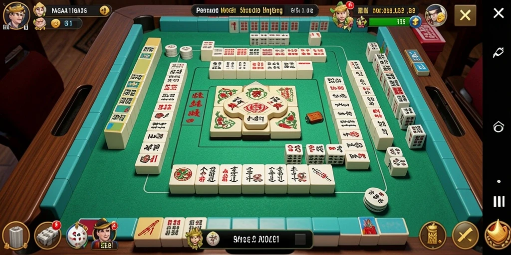 Screenshot gameplay NAGA11 menampilkan pertempuran Mahjong yang intens dan menegangkan.