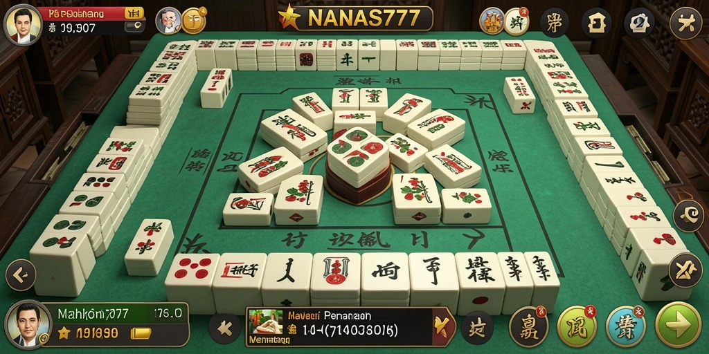 Tampilan gameplay NANAS777 yang menarik saat bermain Mahjong.