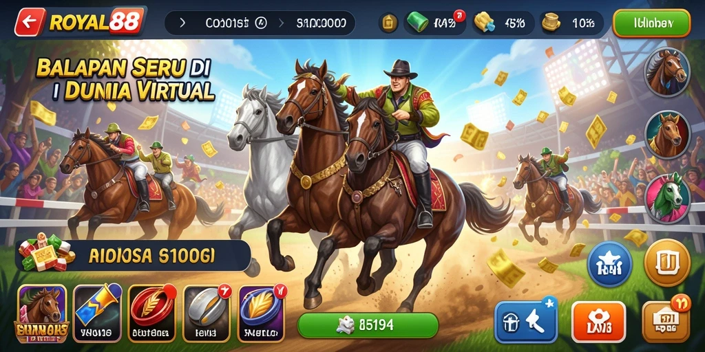 Screenshot gameplay balapan di ROYAL88 dengan grafik yang menawan.