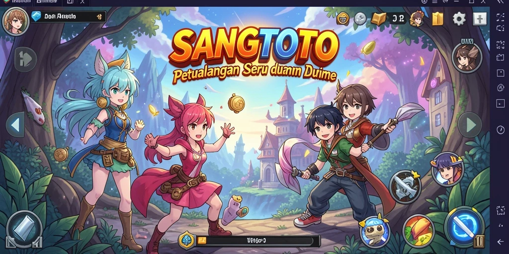 Screenshot gameplay SANGTOTO dengan karakter Anime yang beraksi.