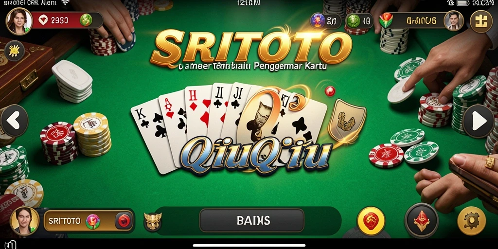 Screenshot SRITOTO menunjukkan pemain berkompetisi dalam permainan QiuQiu.